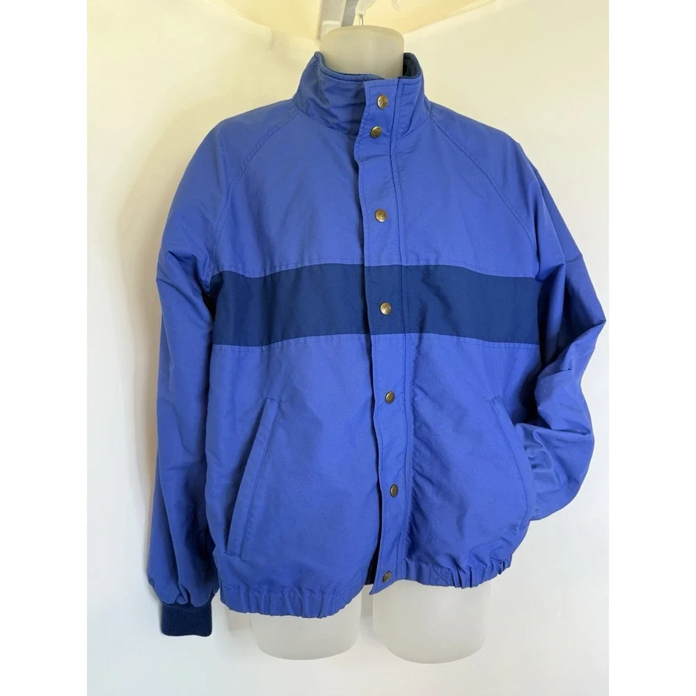 Eastern Mountain Sports EMS Jacket Mens Large Blue Full Zip Mock‎ Neck Pockets